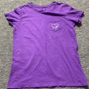 Ivory Ella Womens Purple T-Shirt With Elephant Graphic Pocket , Size XXS